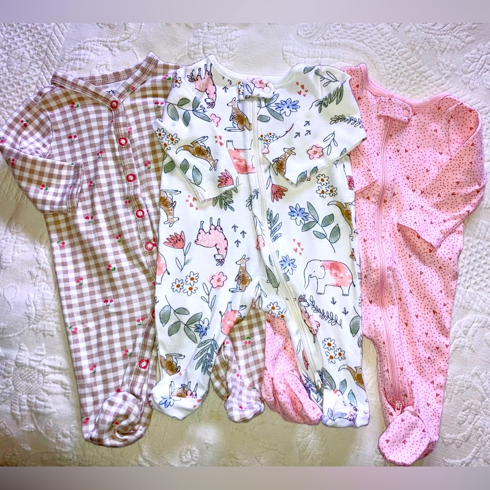 3 Carter’s Baby Girl Pajamas